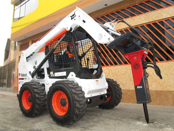 RX 500 Lb. Hammer mounted on BobCat Skidsteer